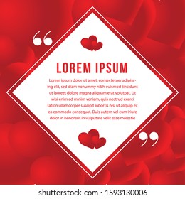 Heart pattern Valentines day card in red color : Vector illustration.