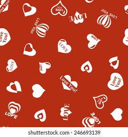 Heart pattern to Valentines Day. Seamless texture with Hearts. Vector icons of hearts