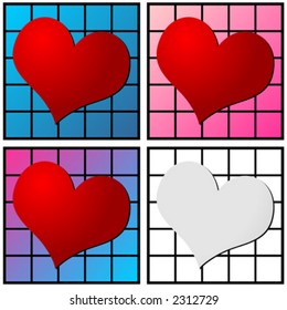 Heart pattern for valentines day. Use it individually or all together. You can change colors easily.