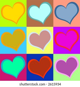 Heart pattern for Valentines Day. Use it individually or all together. You can change colors easily.