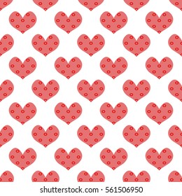 Heart pattern, valentines. Seamless. Colorful elements for cards, packaging, paper, typography, business cards, tissues. Vector illustration