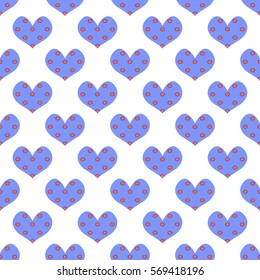 Heart pattern, valentines. Seamless. Colorful elements for cards, packaging, paper, typography, business cards, tissues. Vector illustration