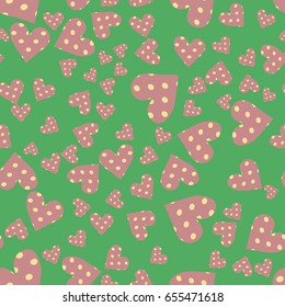 Heart pattern, valentines. Seamless. Colorful elements for cards, packaging, paper, typography, business cards, tissues. Vector illustration