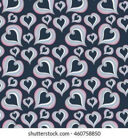 Heart pattern vector in doodle style  hand draw