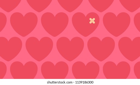Heart pattern vector. free space for text. wallpaper. background. sad.