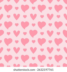 Heart pattern vector illustration. Heart pattern seamless background with pink love shapes. Love background repeat pattern design.