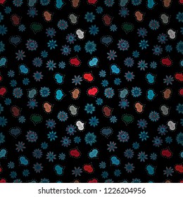 Heart pattern. Vector illustration. Valentine':s with black, blue and red elements. Seamless Geek valentine':s day hearts background.