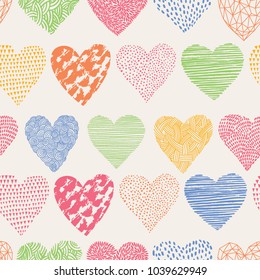 Heart pattern, vector seamless background. You can use for wedding invitations, greeting cards for Valentine's day. 