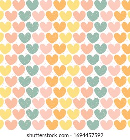 Heart pattern, vector seamless background. Can be used for wedding invitation, card for Valentine's Day or card about love. Child textile design. 