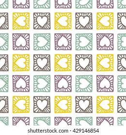 Heart pattern, vector seamless background.