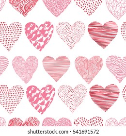 Heart pattern, vector seamless background. You can use for wedding invitations, greeting cards for Valentine's day.
