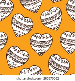 Heart Pattern Vector Seamless Pattern Hand Stock Vector (Royalty Free ...