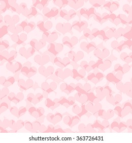 Heart pattern. Vector seamless pink love background