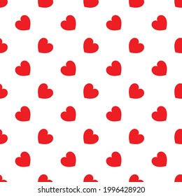 Heart pattern vector seamless print, trendy background for textiles.