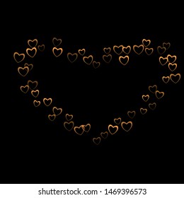Heart pattern which consists of isolated elements. Modern style with beautiful elements in heart pattern. Can be used as print, wallpaper, cards, valentine cards, banner, background and etc.