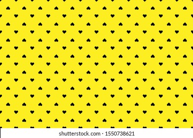 Heart pattern with yellow background, Abstract wallpaper, Illustrations with many hearts for your poster, background, products, presentation, dot background, gift background, shirt pattern or website.