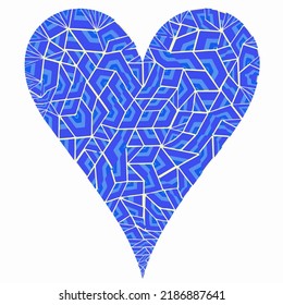 Corazón con patrones. Pegatinas aisladas o íconos sobre el amor.
