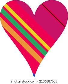 Heart with patterns. Isolated stickers or icons about love.