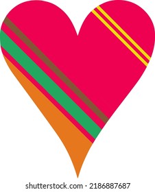 Heart with patterns. Isolated stickers or icons about love.