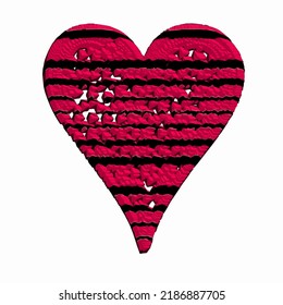 Heart with patterns. Isolated stickers or icons about love.