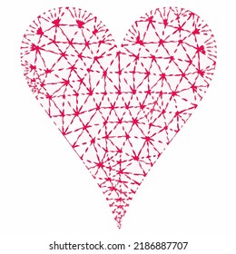 Heart with patterns. Isolated stickers or icons about love.