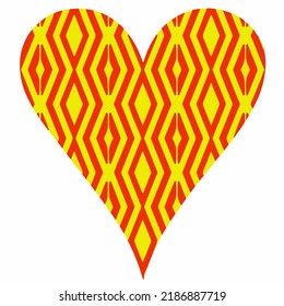 Corazón con patrones. Pegatinas aisladas o íconos sobre el amor.