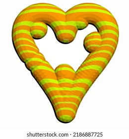 Heart with patterns. Isolated stickers or icons about love.