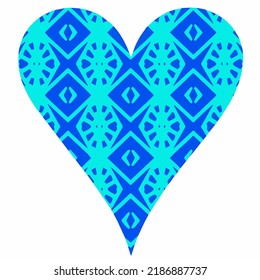Heart with patterns. Isolated stickers or icons about love.