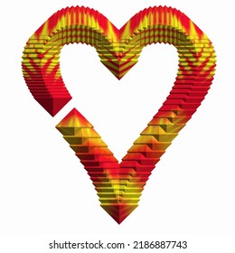 Heart with patterns. Isolated stickers or icons about love.