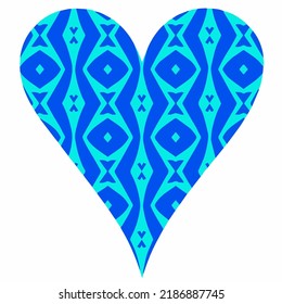 Heart with patterns. Isolated stickers or icons about love.