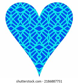 Corazón con patrones. Pegatinas aisladas o íconos sobre el amor.