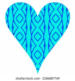 Corazón con patrones. Pegatinas aisladas o íconos sobre el amor.