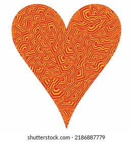 Heart with patterns. Isolated stickers or icons about love.