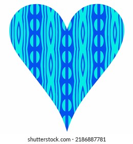 Heart with patterns. Isolated stickers or icons about love.