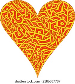 Heart with patterns. Isolated stickers or icons about love.