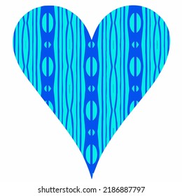 Heart with patterns. Isolated stickers or icons about love.