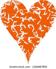 Heart with patterns. Isolated stickers or icons about love.