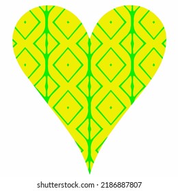 Heart with patterns. Isolated stickers or icons about love.