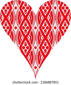 Heart with patterns. Isolated stickers or icons about love.