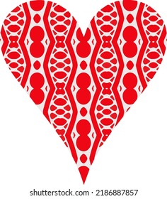 Heart with patterns. Isolated stickers or icons about love.