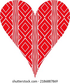 Heart with patterns. Isolated stickers or icons about love.