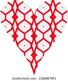 Heart with patterns. Isolated stickers or icons about love.
