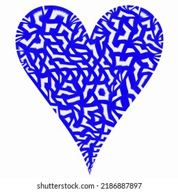 Heart with patterns. Isolated stickers or icons about love.