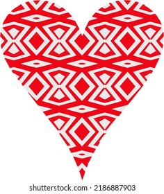 Heart with patterns. Isolated stickers or icons about love.
