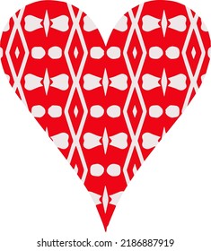 Heart with patterns. Isolated stickers or icons about love.