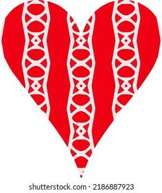 Heart with patterns. Isolated stickers or icons about love.