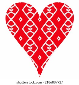 Heart with patterns. Isolated stickers or icons about love.