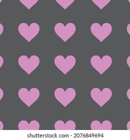 Heart patterns in pink colors on gray background, cheerful, vector, textile, fabric, overlay, design, fun