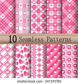 Heart Patterns Pink Set (with swatch).