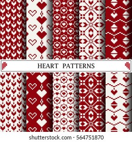 Heart patterns, valentine set